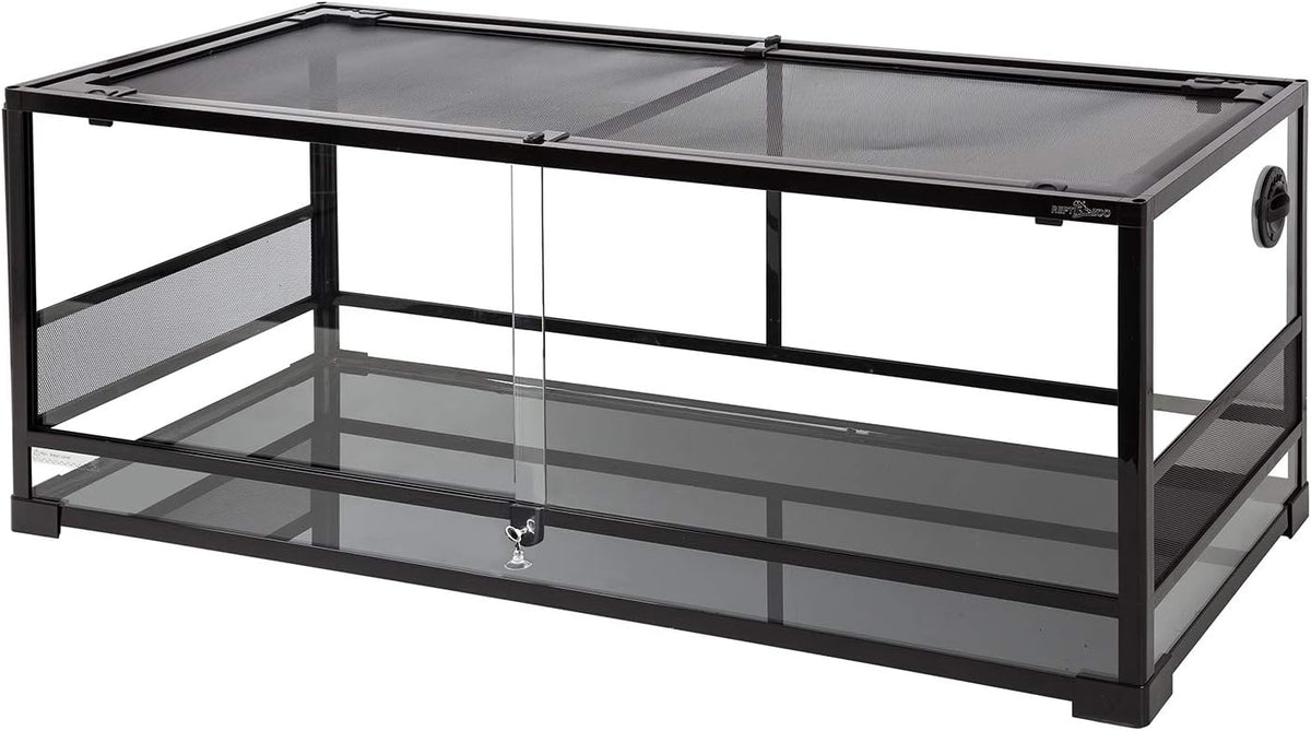 REPTI ZOO 67 Gallon Reptile Terrarium, Sliding Glass Doors, 48"x18"x18"