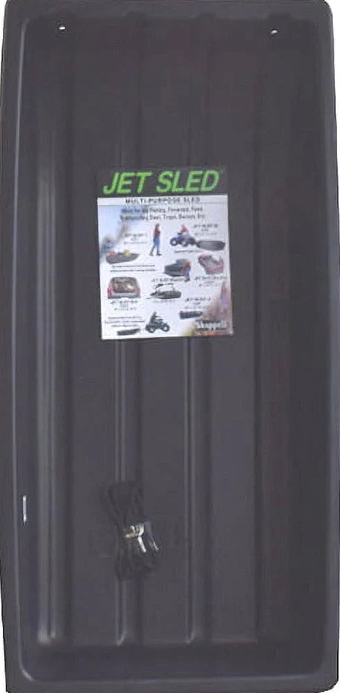 Eagle Claw Shappell Plastic 66 In. Poly Jet Sled, Black, Extra Large, Hunting Game Cart