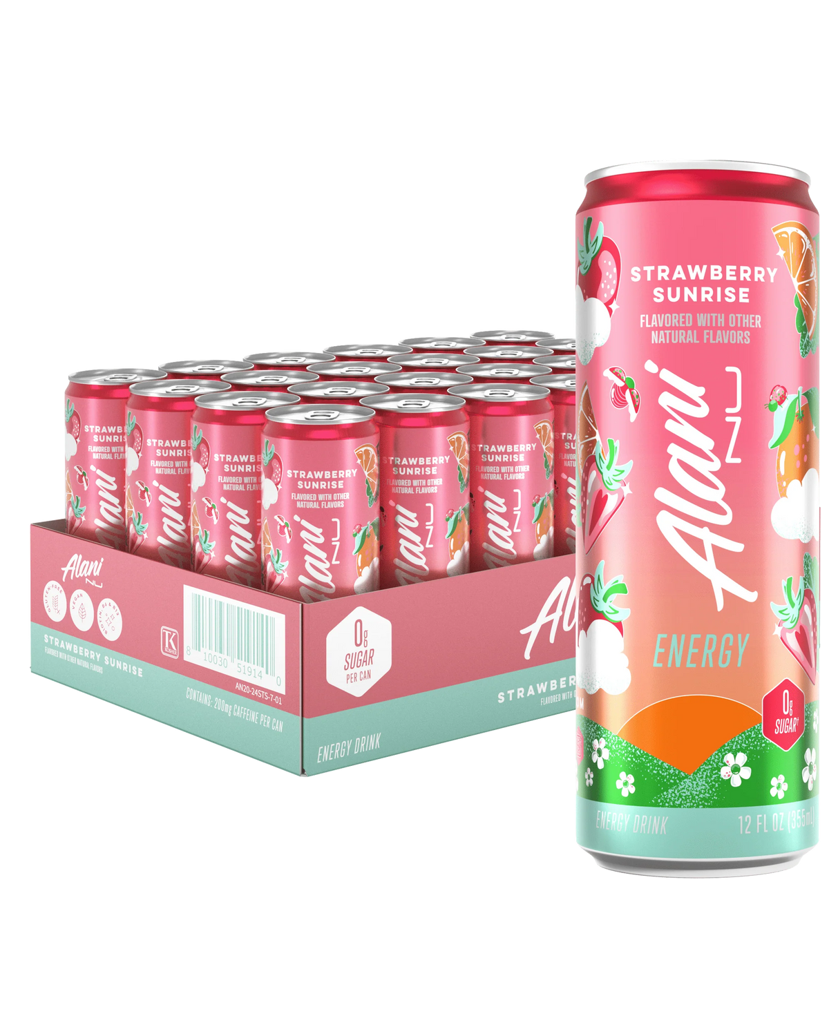 Energy Drink Strawberry Sunrise 12oz 24 Pack