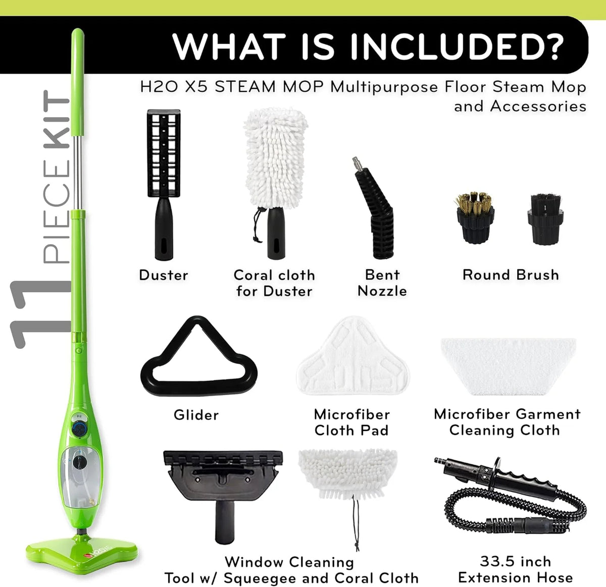 2025 H2O MOP® X5 Steam Mop and Handheld Steam Cleaner For Cleaning Hardwood and Kitchen Tile Floors  Grout Cleaner  Upholstery Cleaner and Carpets