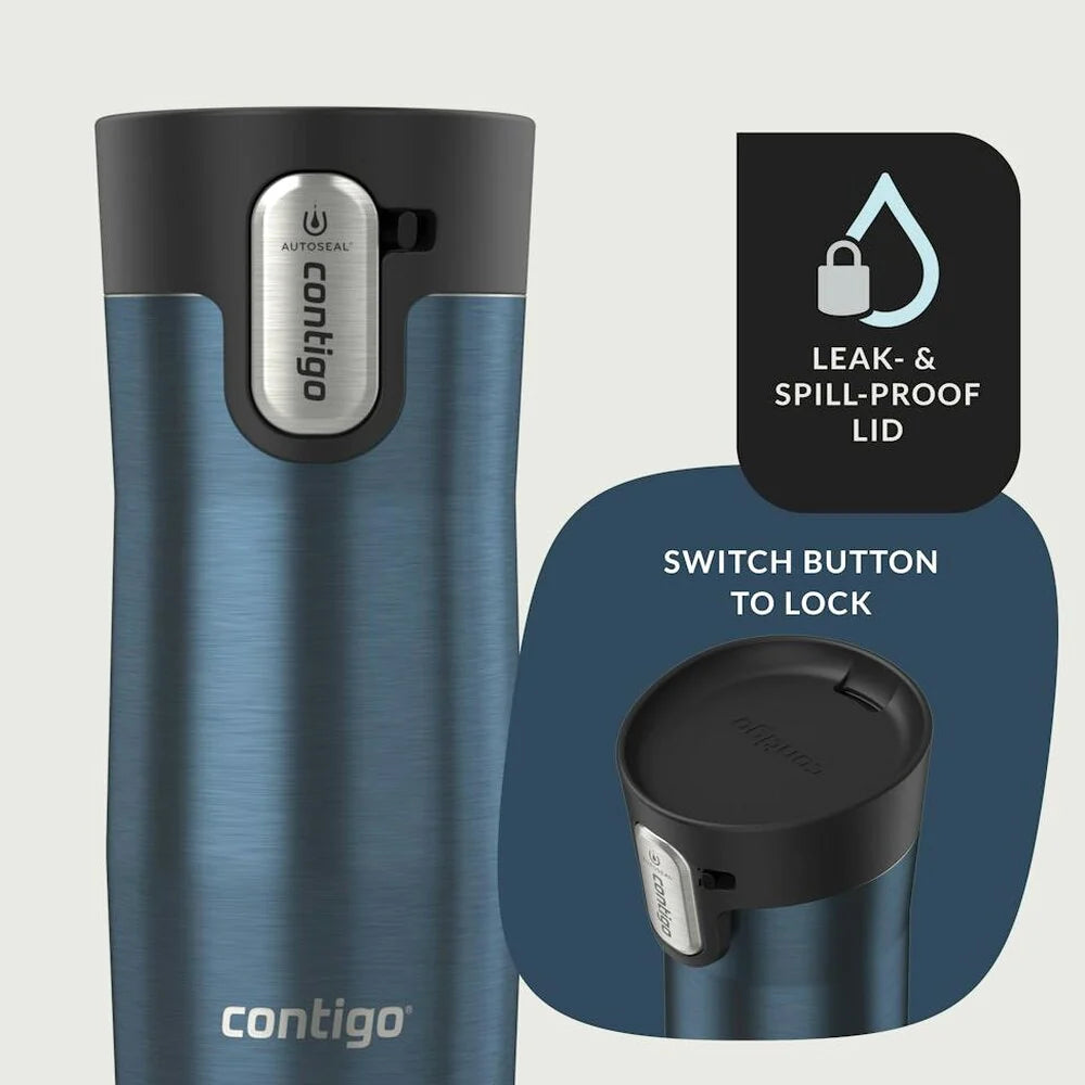 Contigo® AUTOSEAL® West Loop Vacuum-Insulated Stainless Steel Travel Mug with Easy-Clean Lid, 12 oz - Transparent Blueberry