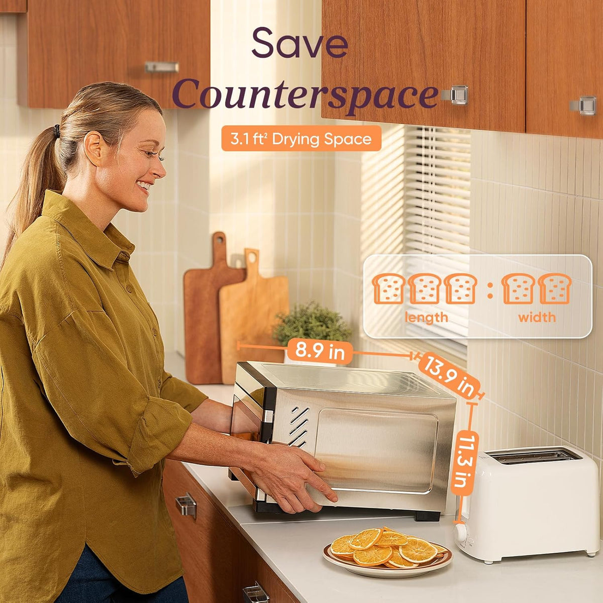 COSORI Food Dehydrator Bigger Than 7 Trays With Large 6.5" Drying Space 600W Power