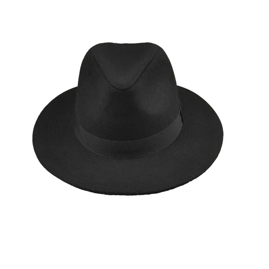 Curtis Retro Black Wool Fedora Hat