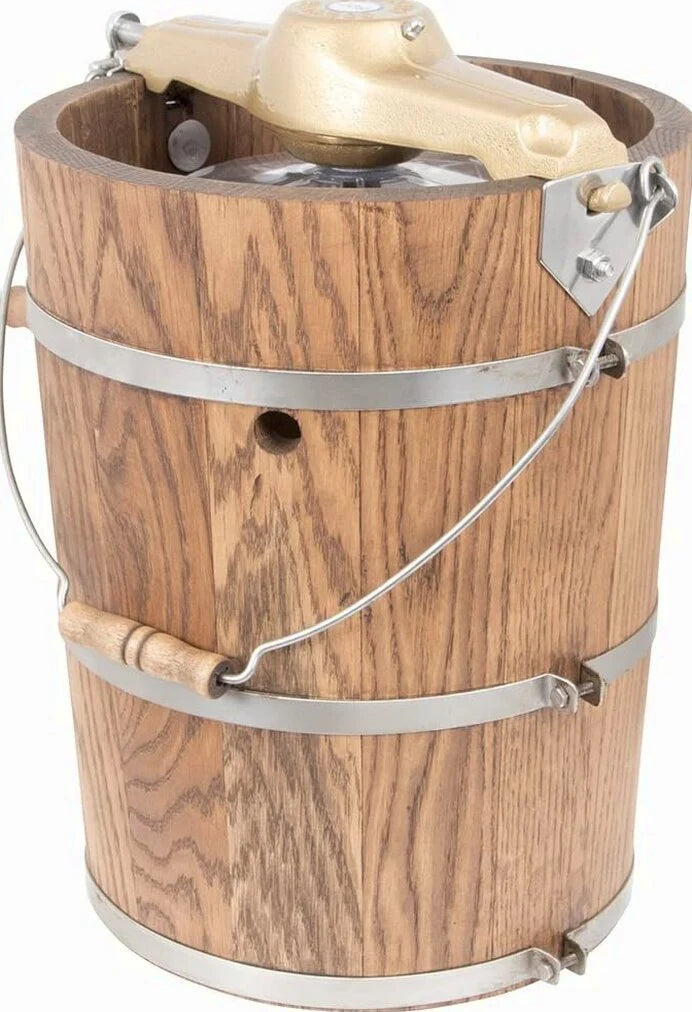 6 qt Country Ice Cream Maker – Classic Wooden Tub – Hand Crank