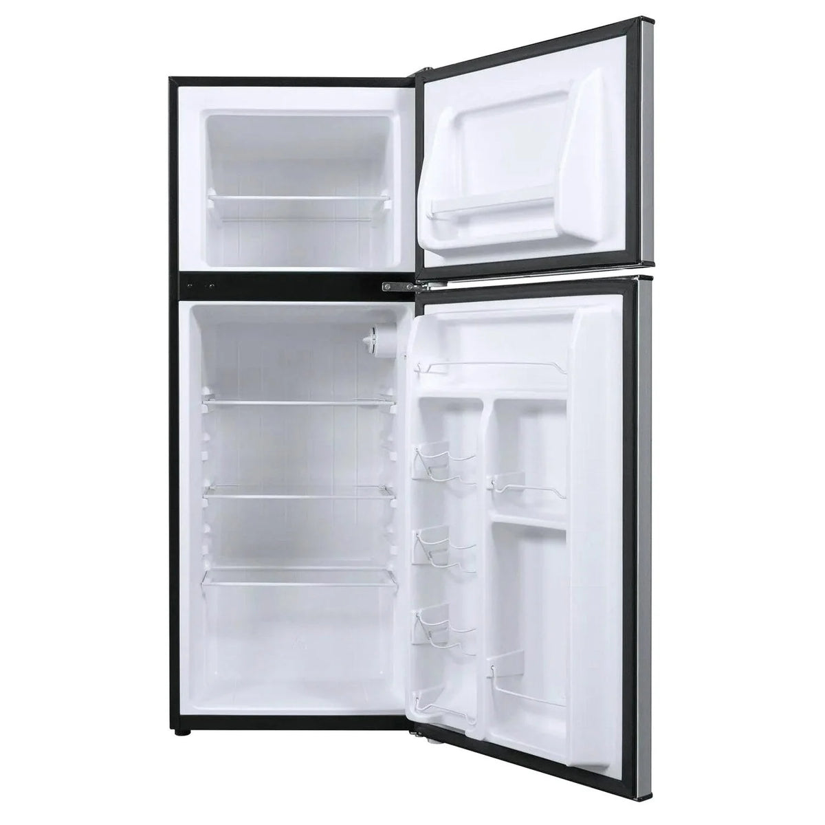 4.6. Cu ft Two Door Mini Refrigerator with Freezer, Stainless Steel