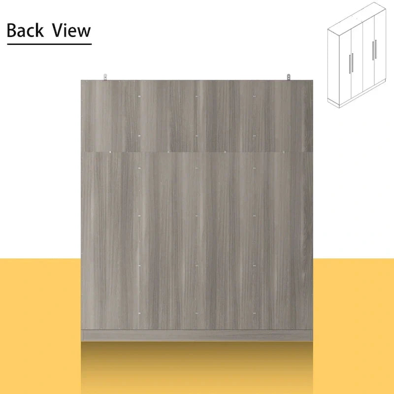 Modern Freestanding Solid Wood Wardrobe Closet With Storage Shelves
