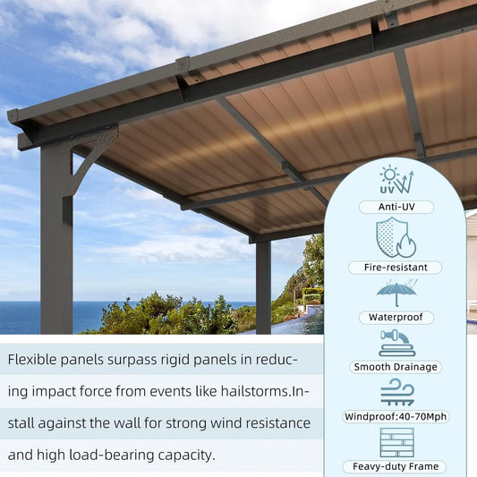 AECOJOY 14' x 10' Gazebo for Patio with Roof