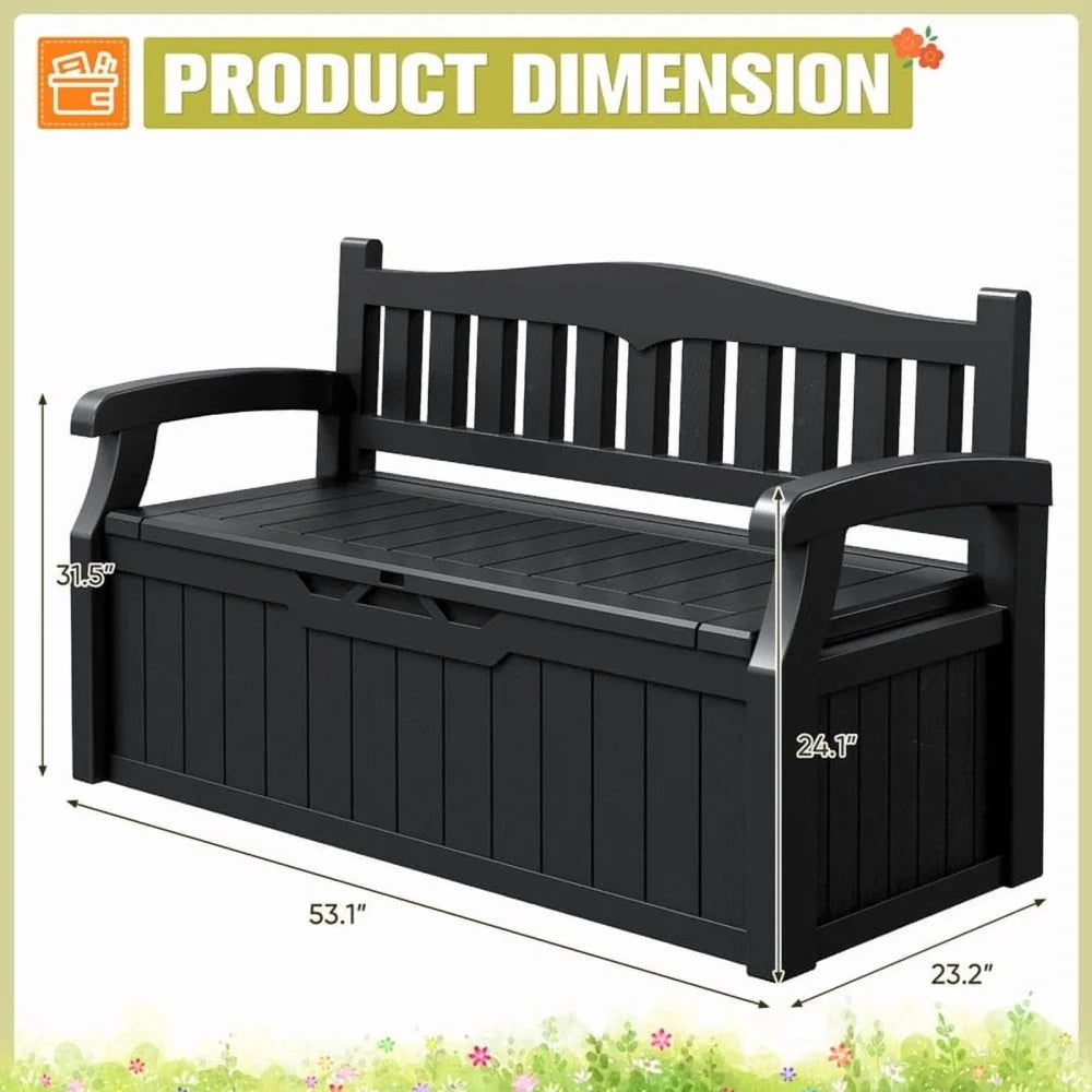Devoko 82 Gallon Storage Patio Bench and Deck Box Organization Storage Combi for Patio,Garden