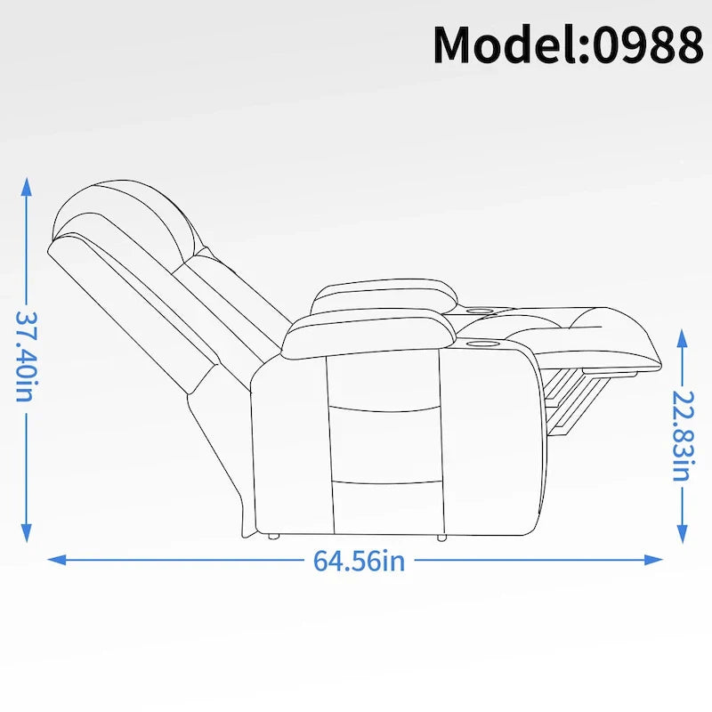 Lazy Boy Power Lift Recliner Chair, Modern Single Motor Massage Sofa Chair with Lumbar Heating, USB Charging Port, Cup Holders
