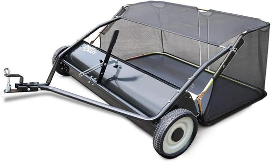 PlantCraft 48" Tow-Behind Lawn Sweeper with Universal Hitch for Ride-On Mowers