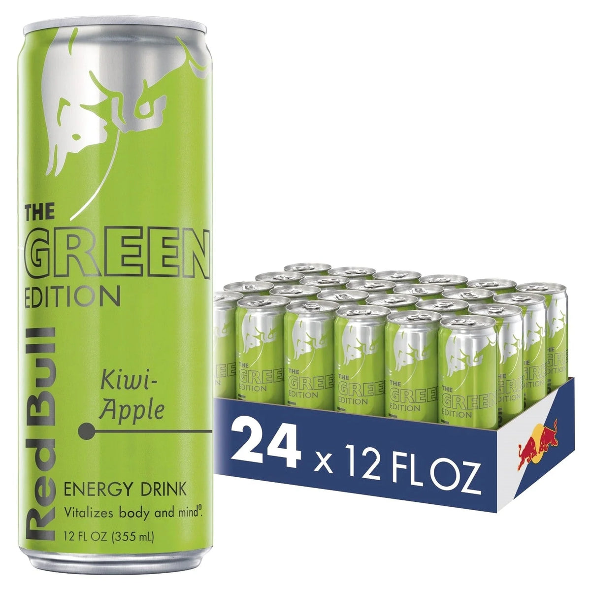 (24 Cans) Red Bull Energy Drink, Kiwi Apple, 12 fl oz, Green Edition