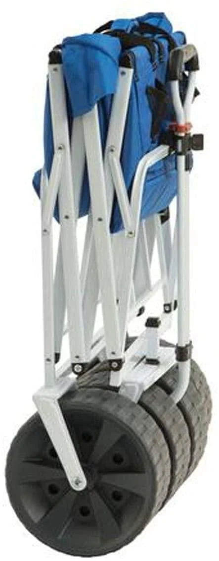 Mac Sports Heavy Duty Collapsible Folding All Terrain Utility Beach Wagon Cart Blue/Black