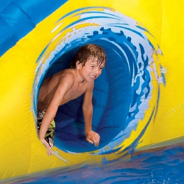 BANZAI Pipeline Twist Kids Inflatable Outdoor Backyard Water Pool Aqua Splash Park and Slides