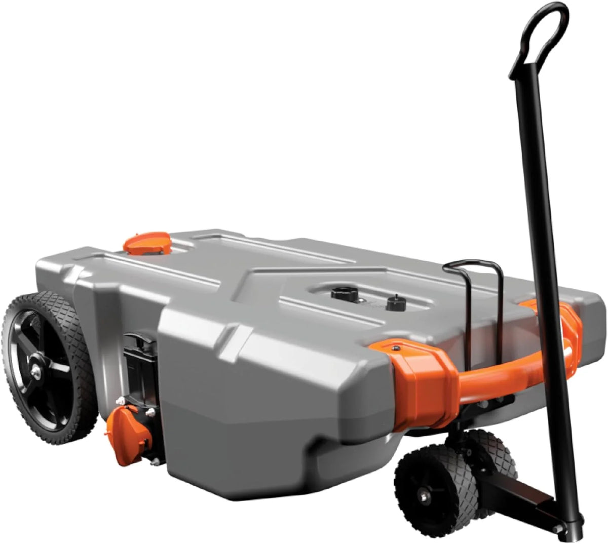 36-Gallon Portable Camper / RV Tote Tank - Features Large Heavy-Duty No-Flat Wheels & Built-In Gate Valve - Removable Steel Tow Adapter, 3 ?RV Sewer Hose & More RV Accessories (39006)