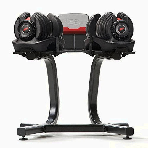 Bowflex SelectTech Dumbbell Stand with Media Rack, Ergonomic Design, Wheeled, Compact for 552/560/1090 Models