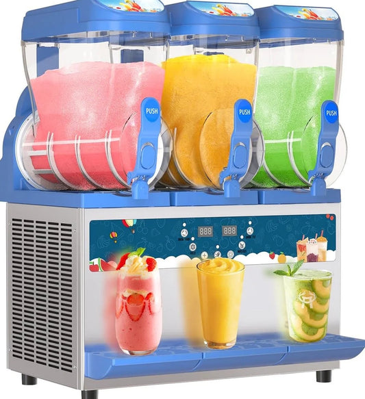 Commercial Slushy Machine - 1000W 30L Tanks Slush Maker Machine 304 Stainless Steel Commercial Margarita Machines Efficient Cooling the Ideal Slushie Maker for Bars Cafes Restaurants