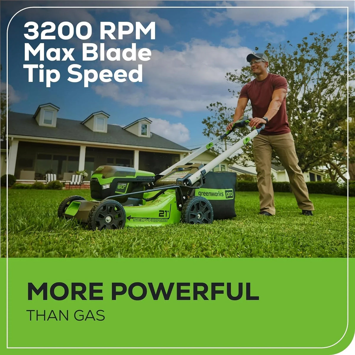 60V 21” Cordless (Self-Propelled) Lawn Mower , 2 x 4.0Ah Batteries and Dual Port Rapid Charger