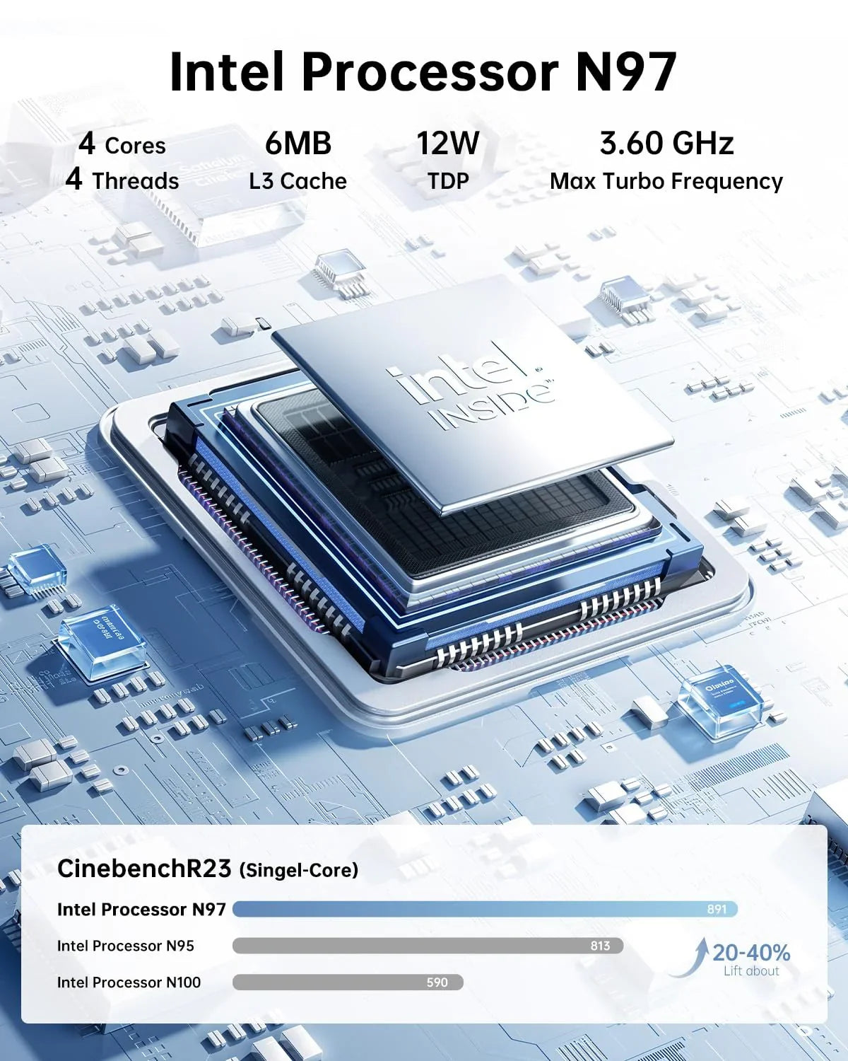 KAMRUI GK3Plus Mini PC, 16GB RAM, 512GB M.2 SSD Mini Computer