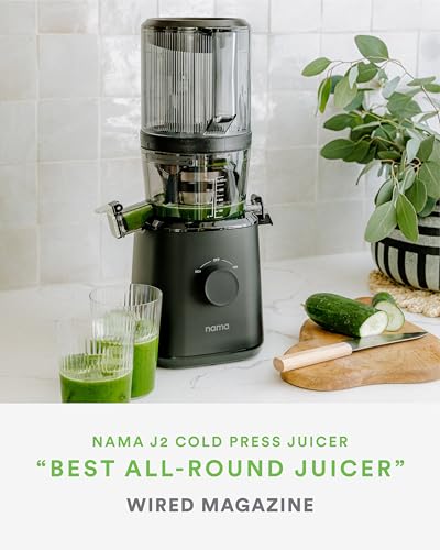 Nama J2 Cold Press Juicer – Self Feeding for Hands Free Operation with Wide Mouth Hopper for Whole Recipe Loading, Zero Waste Masticating Juicer For More Juice, Less Pulp – Easy Cleanup &amp; Assembly: Home &amp; Kitchen