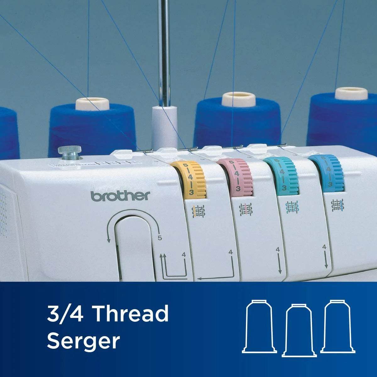 1034D Serger Heavy-Duty Metal Frame Overlock Machine 1300 Stitches Per Minute Removeable Trim Trap 3 Included Accessory Feet