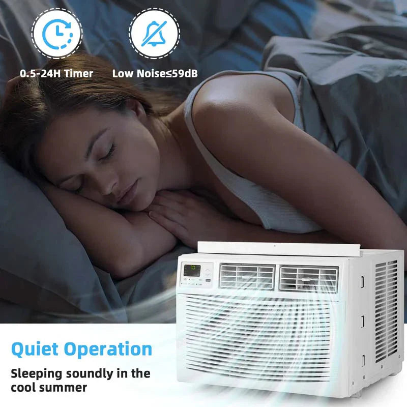 10000 Btu Quiet Window Air Conditioner With Remote Amp Eco Mode Energy Star Certified 3 In 1 Window Ac Unit With Dehumidifier