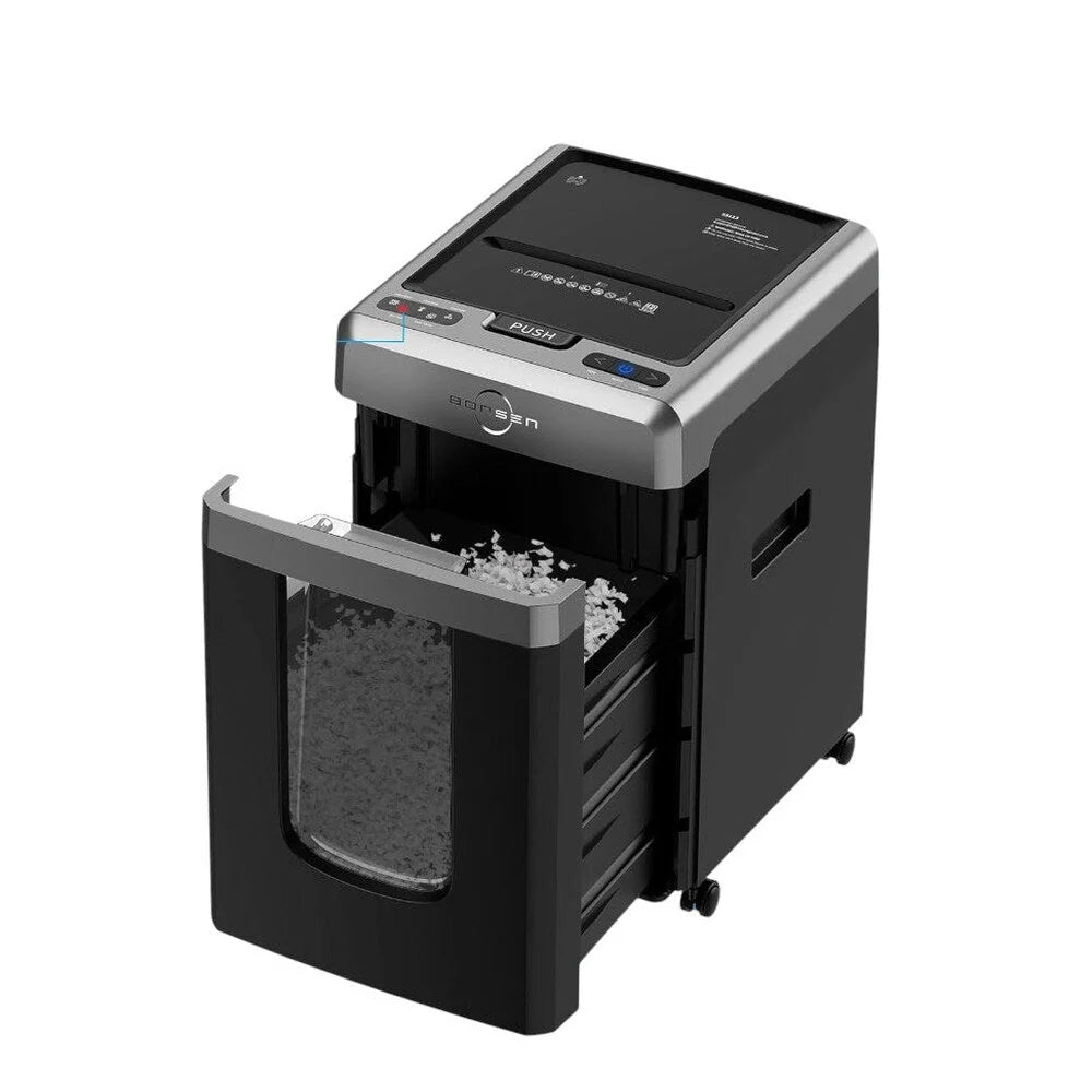 BONSEN 300-Sheet Auto Feed Paper Shredder, 60 Min, P-4, 8.1 Gal, Quiet