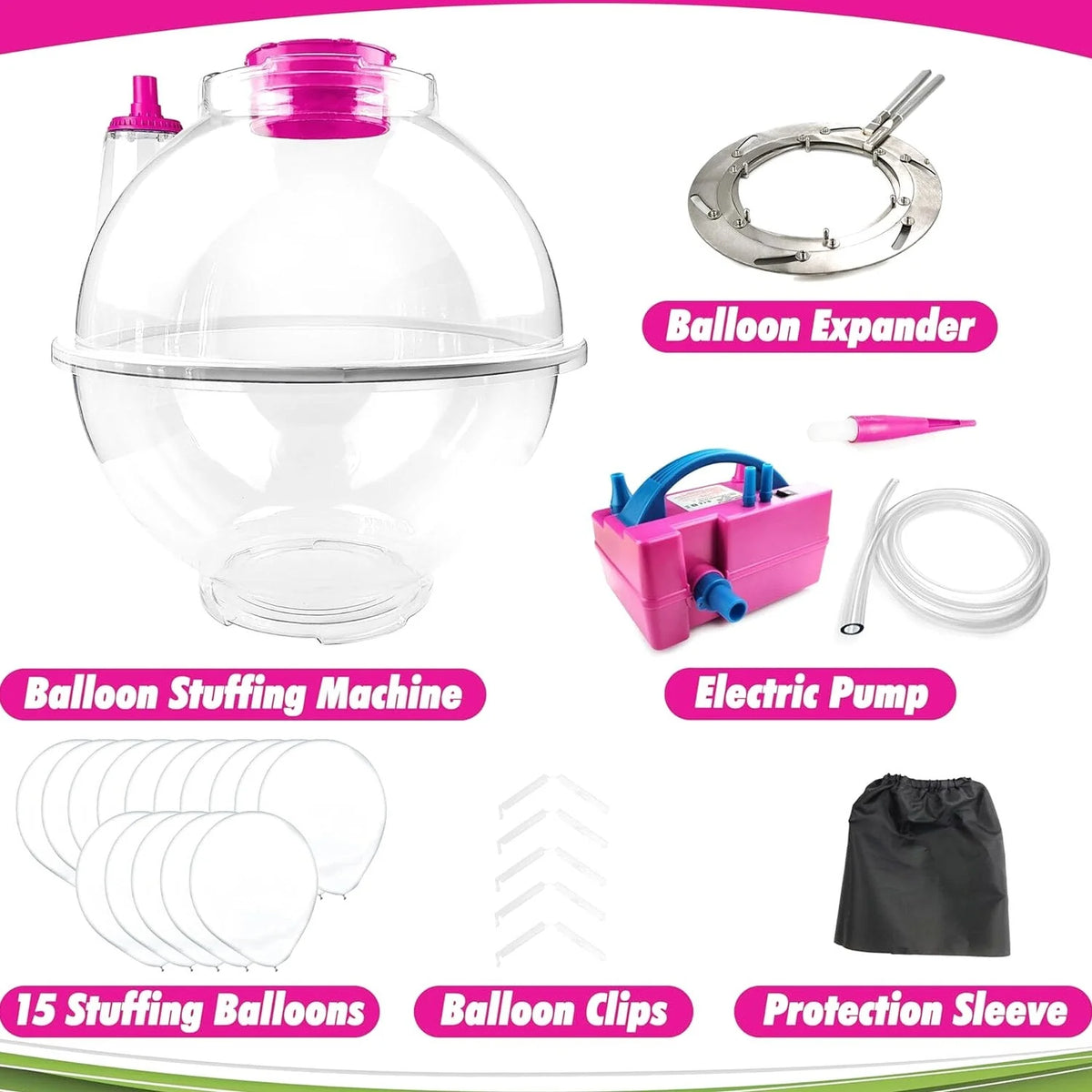 Balloon Stuffing Machine | Balloon Stuffer Machine Kit with Electric Air Pump and Expander Tool