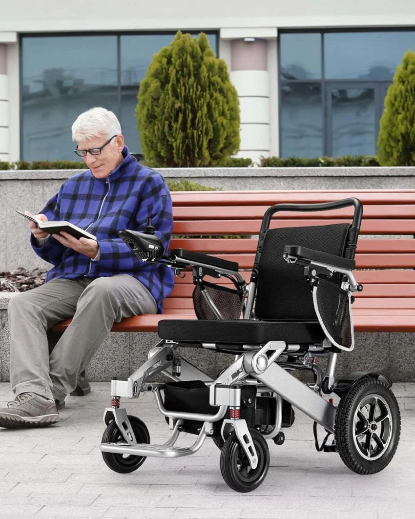 Electric Wheelchair,25 Miles Longer Range, Foldable Power Wheelchair for Adults Seniors,500W Dual Motors,Compact Motorized Wheelchair All Terrain,Intelligent Folding, Travel Size