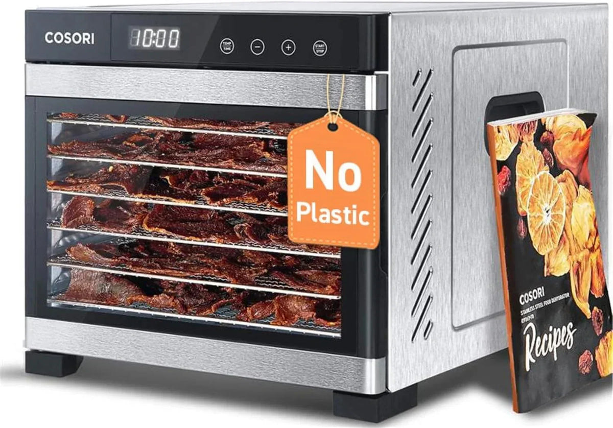 COSORI Food Dehydrator Bigger Than 7 Trays With Large 6.5" Drying Space 600W Power