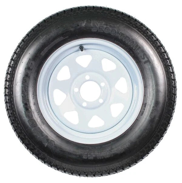 2-Pack Trailer Tire On Rim ST205/75D15 205/75 D 15 in. LRC 5 Hole White Spoke