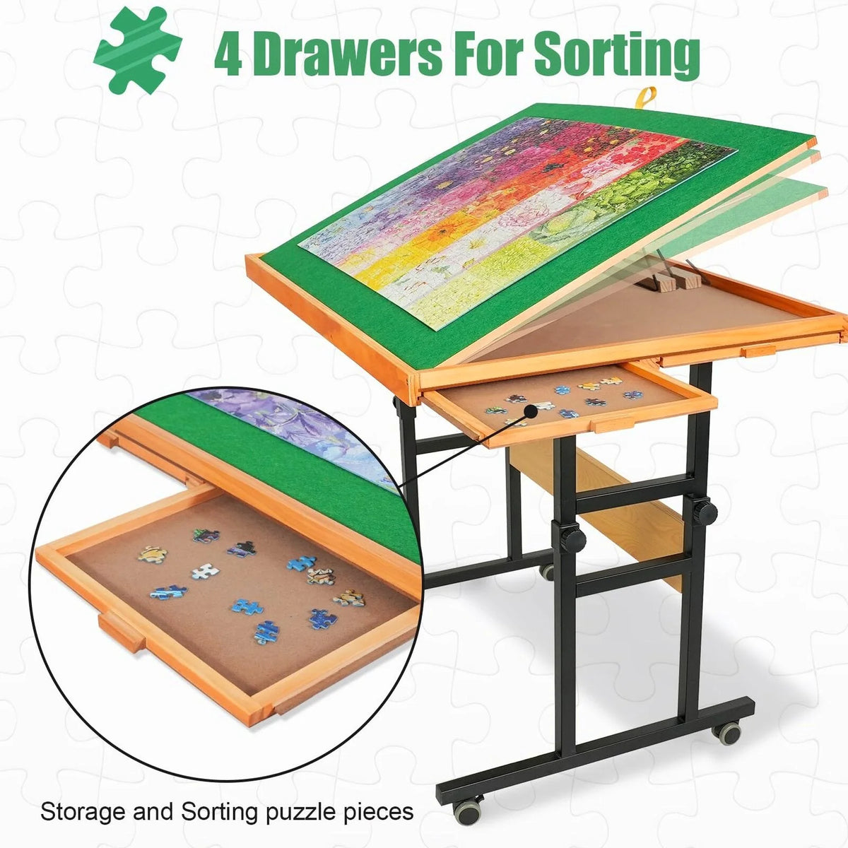 ALL4JIG Adjustable 3 Tilting Angle Portable Drawers