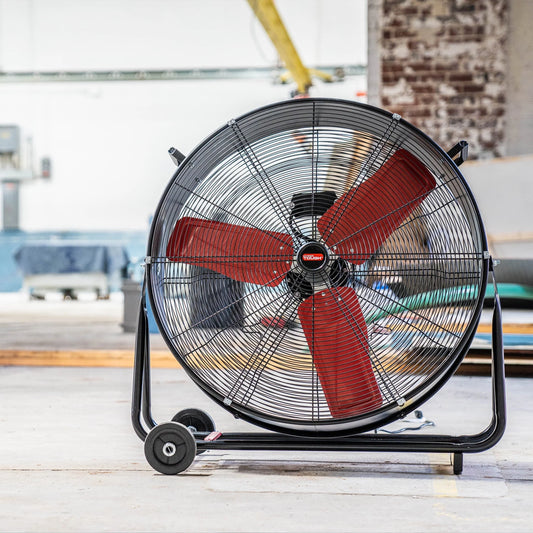 Hyper Tough New 30 inch High Velocity Tilted Drum Fan Red & Black