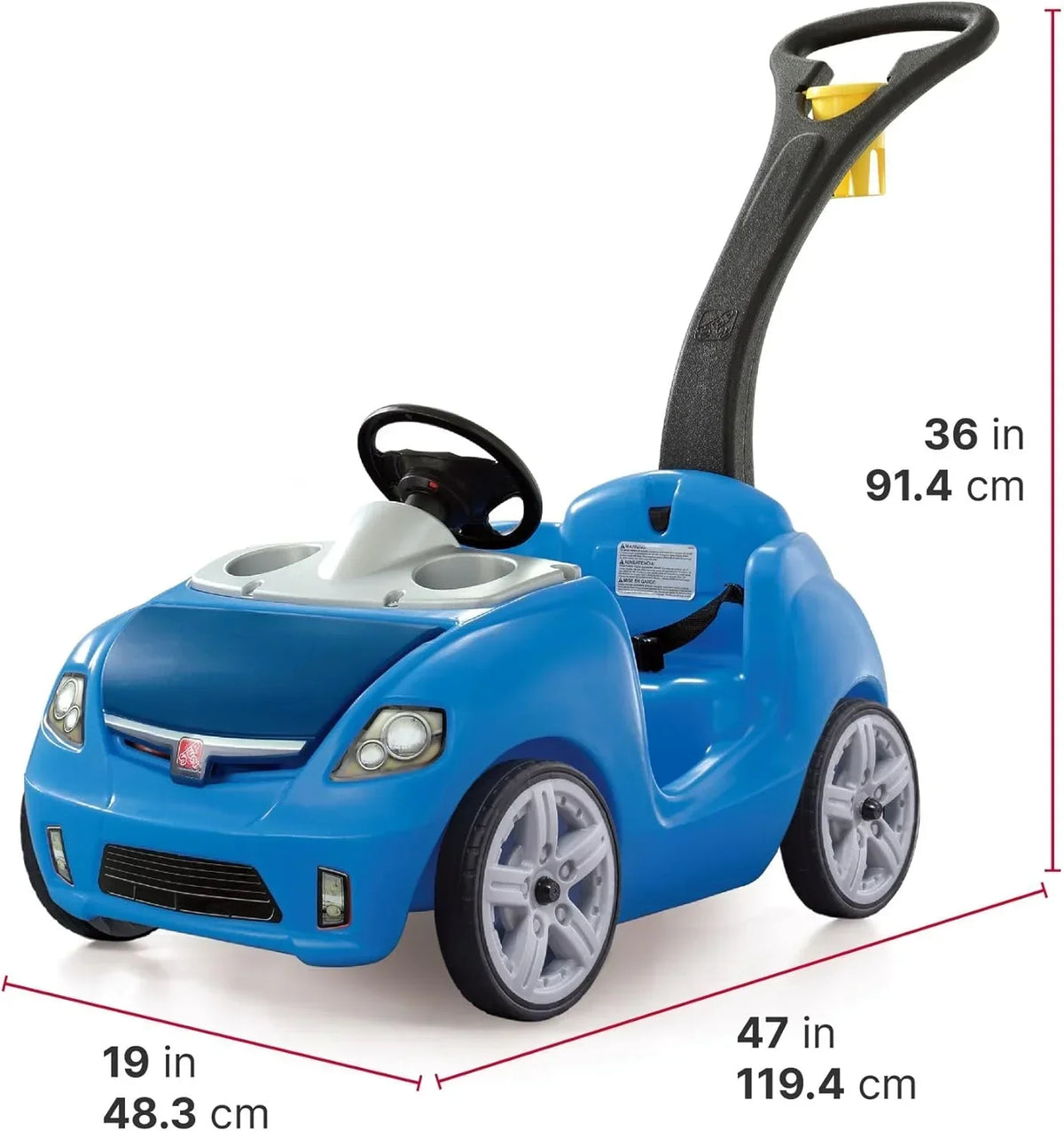 Step2 Whisper Ride II Ride On Push Toy Car Pink Ride On Car with Included Seat Belt Easy Storage