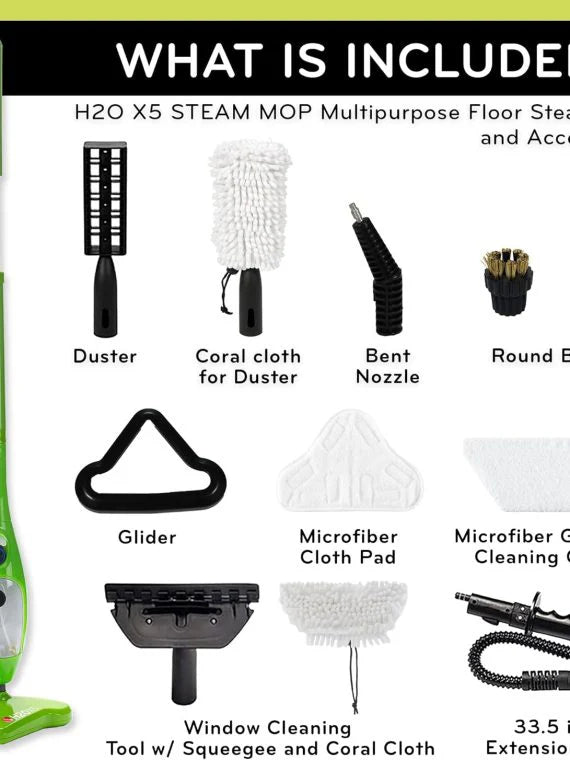 2025 H2O MOP® X5 Steam Mop and Handheld Steam Cleaner For Cleaning Hardwood and Kitchen Tile Floors  Grout Cleaner  Upholstery Cleaner and Carpets