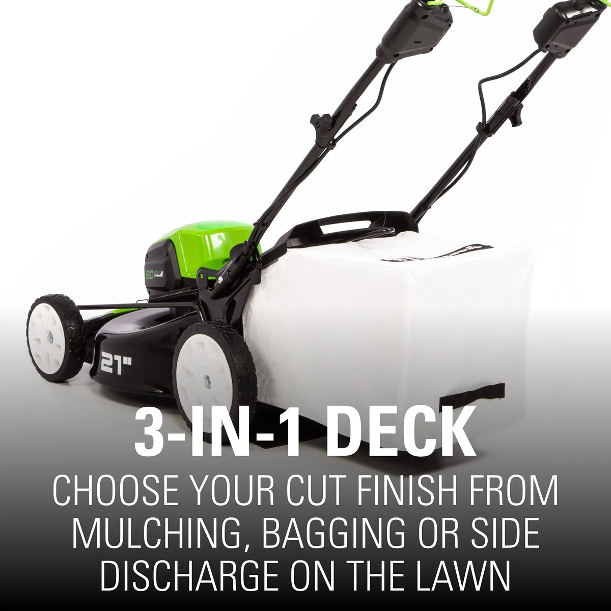 80V Battery-Powered Lawn Mower, 53 cm (21 inch), Self-Propelled, Brushless | Greenworks