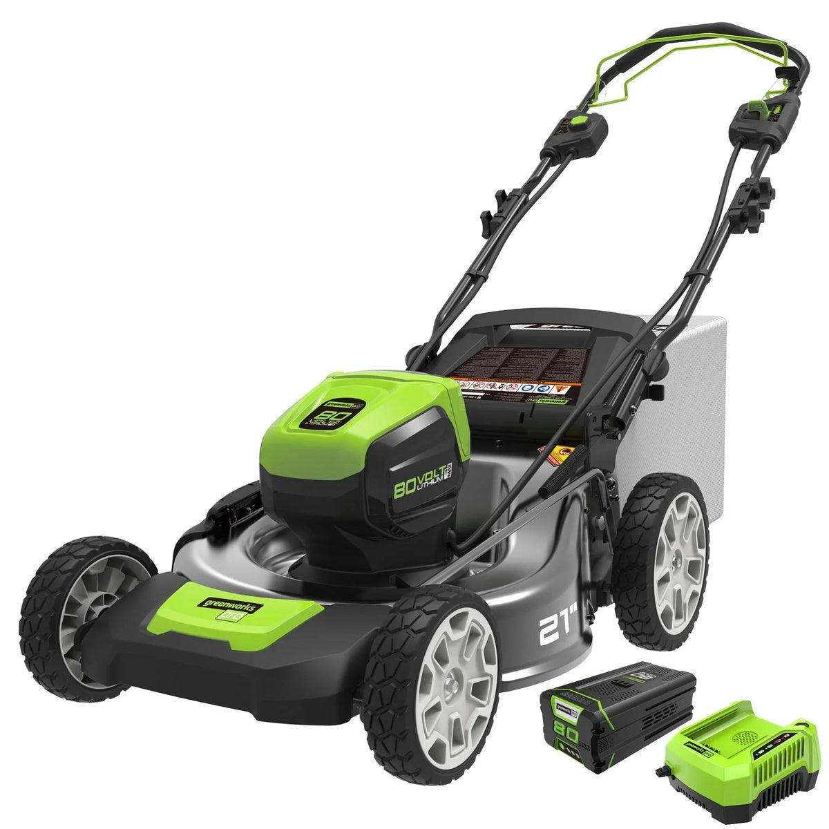 80V Battery-Powered Lawn Mower, 53 cm (21 inch), Self-Propelled, Brushless | Greenworks