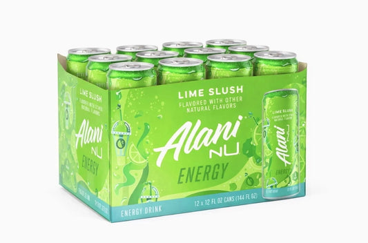 Energy Drink, Lime Slush Flavor, 12 Pack (12fl oz Cans), Sugar Free, Low Calories, 200mg Caffeine