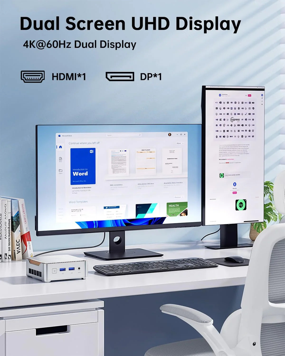 KAMRUI GK3Plus Mini PC, 16GB RAM, 512GB M.2 SSD Mini Computer
