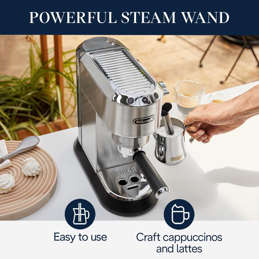 De'Longhi Dedica Espresso Machine with Manual Milk Frother