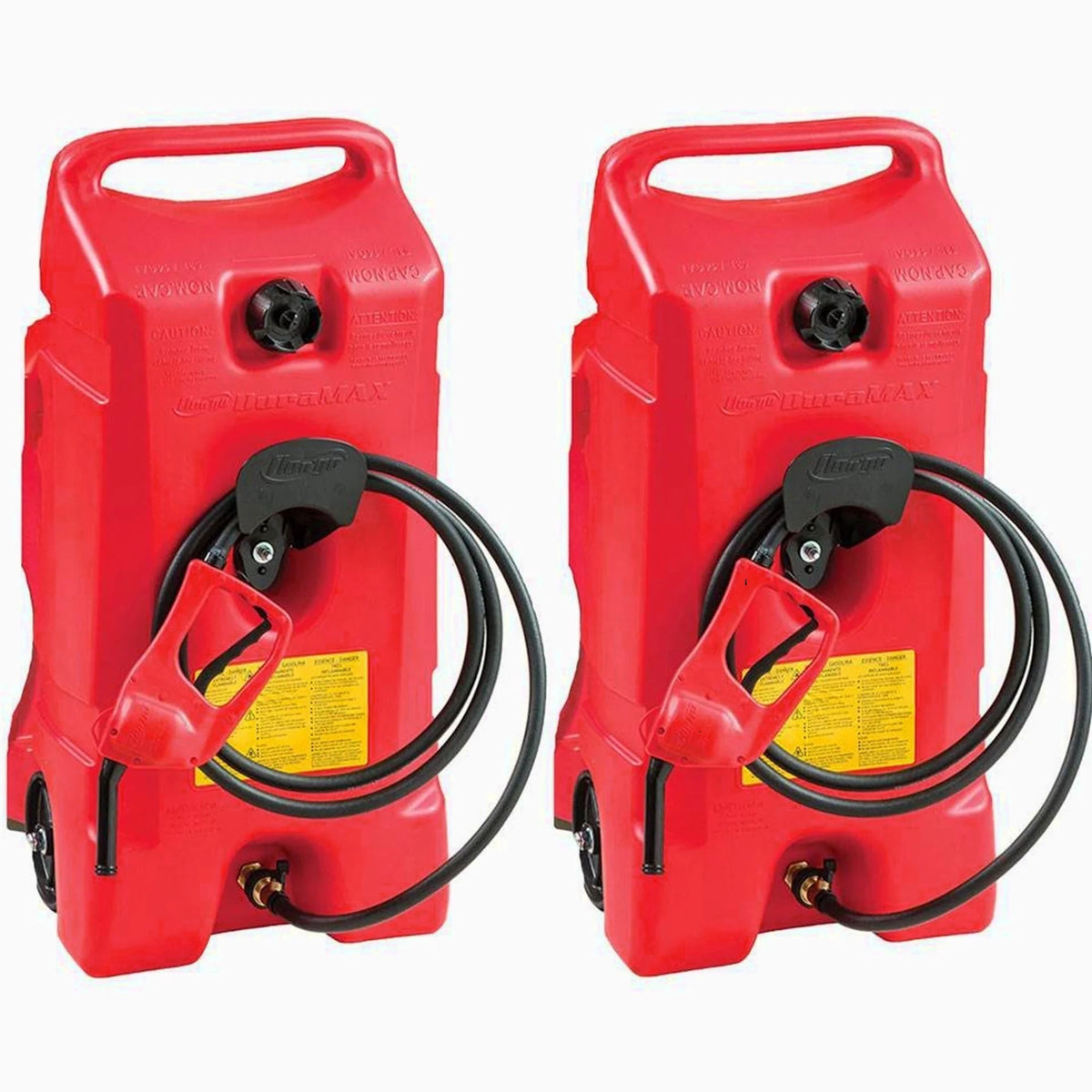 14 Gallon Portable Gas Fuel Tank with Pump, 2 Pack, Red