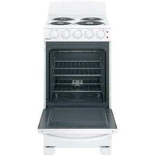 20-inch electric oven with 4 cooking zones, freestanding, in white