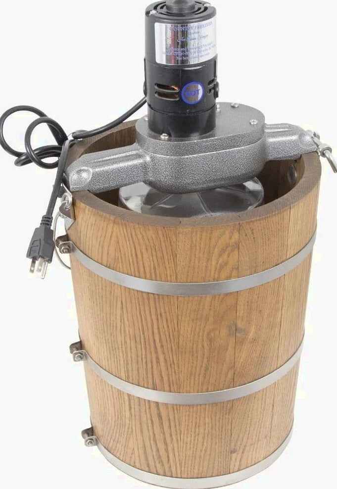 6 qt Country Ice Cream Maker Classic Wooden Tub Country Electric Motor