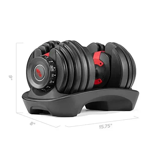 Bowflex SelectTech 552 Adjustable Dumbbells (pair), 2.3C23.8 kg, space-saving home fitness equipment