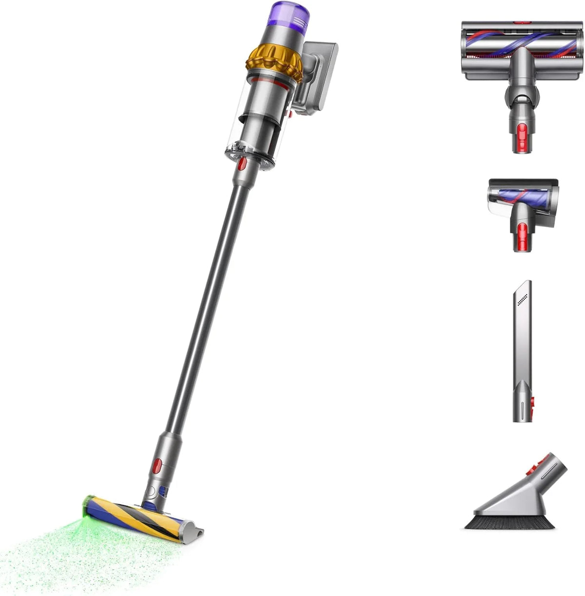Dyson V15 Detect Plus Cordless Vacuum, Illumination Reveals dust, 240AW, 3 Power Modes, Up to 60 Minutes,虏 Deep Cleans Hard Floors and Carpets, Detangles pet Hair, Converts to Handheld