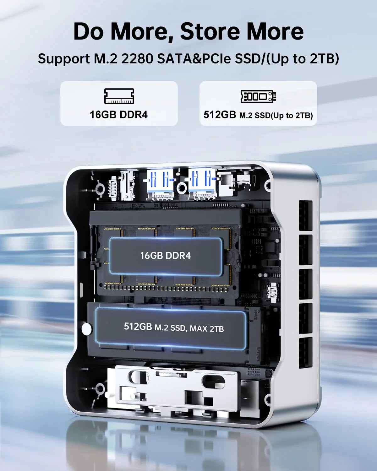 KAMRUI GK3Plus Mini PC, 16GB RAM, 512GB M.2 SSD Mini Computer