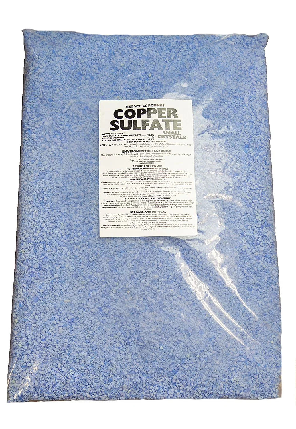 Copper Sulfate Fine Crystals - 25 lb Bag