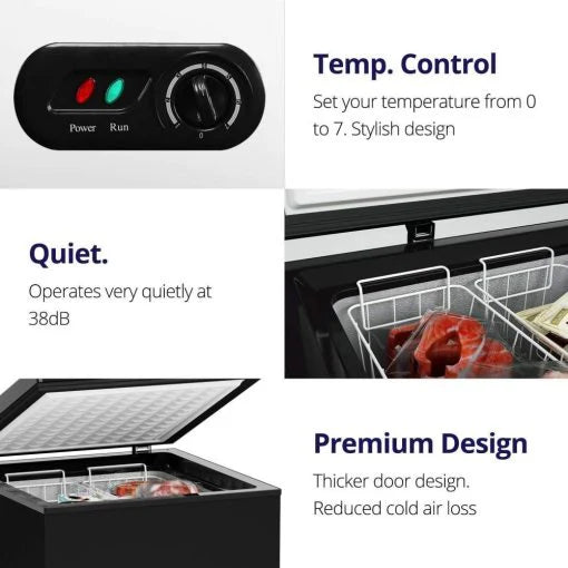 Northair Chest Freezer ?C 3.5 Cu Ft with 2 Removable Baskets ?C Reach In Freezer Chest ?C Quiet Compact Freezer ?C 7 Temperature Settings ?C Black