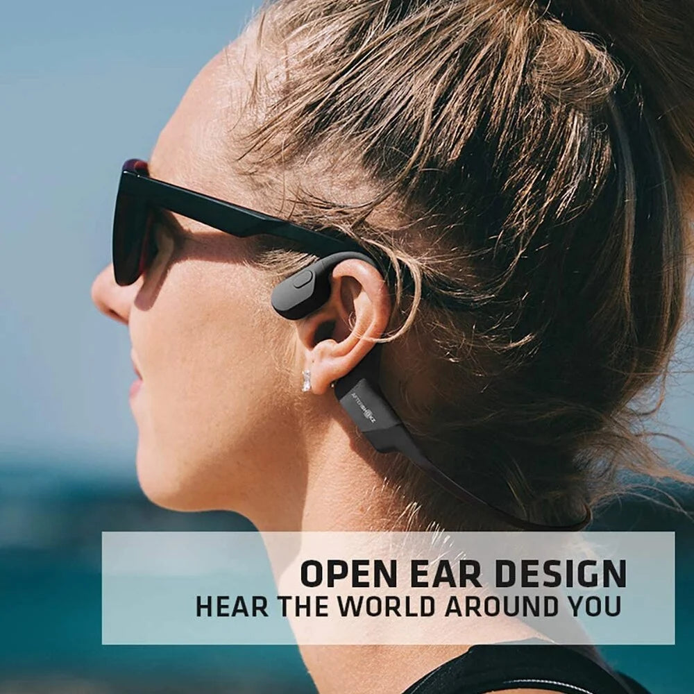 AfterShokz Aeropex Open-Ear Wireless Bone Conduction Headphones with Sport Belt Cosmic Black 2.3