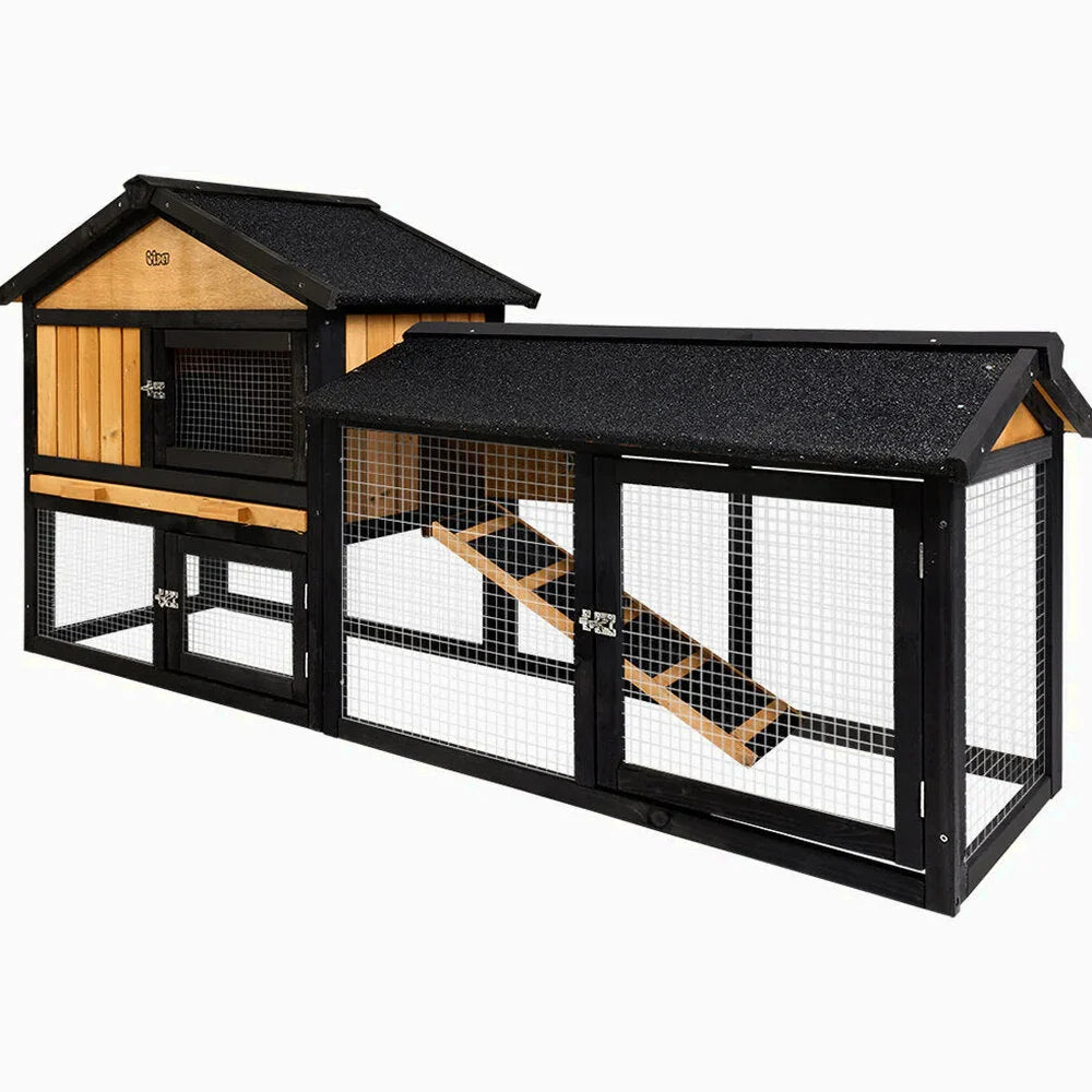 Extra Large Wooden Outdoor Chicken Coop Rabbit Hutch with Run - i.Pet