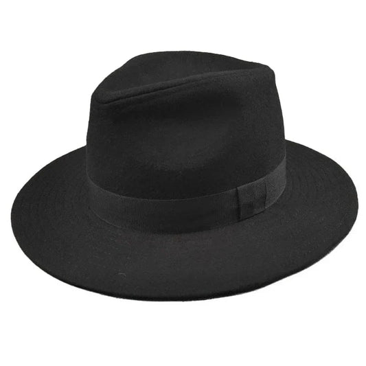 Curtis Retro Black Wool Fedora Hat